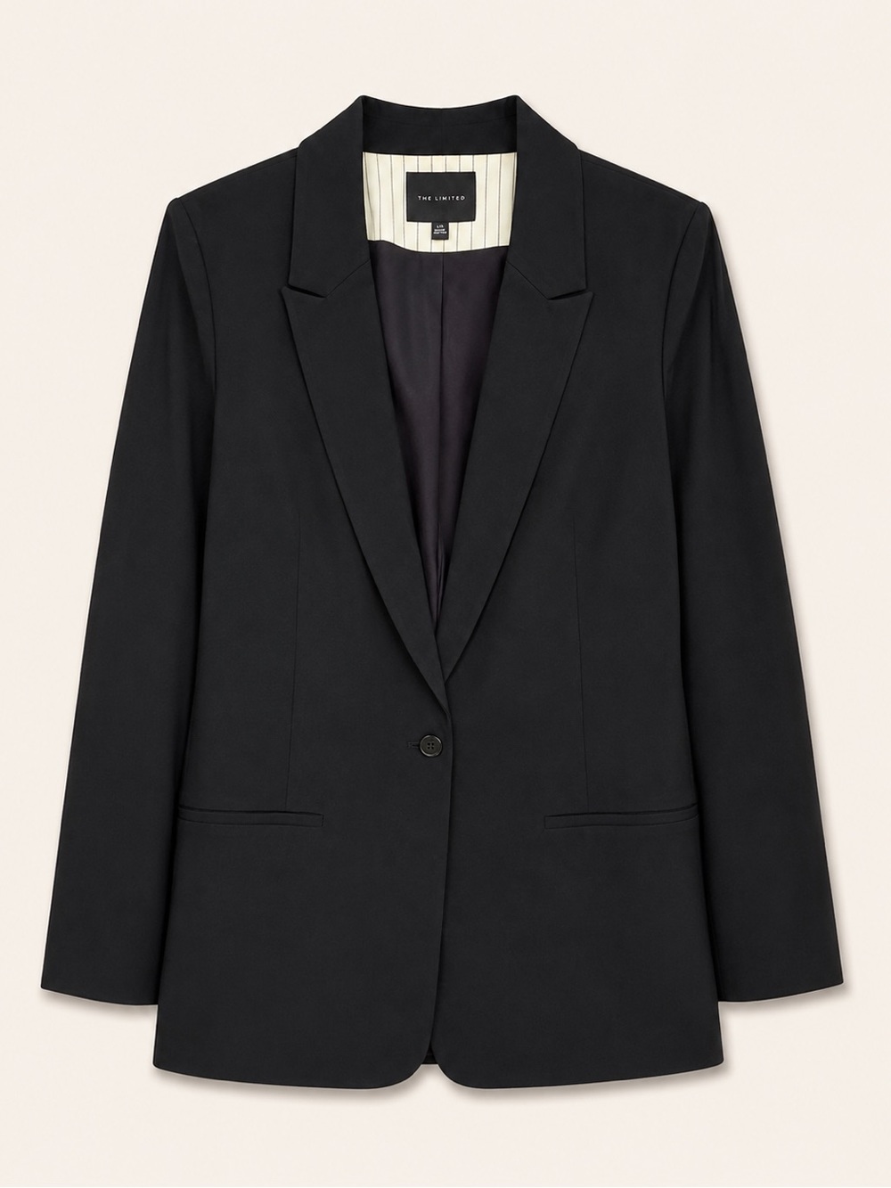 The Limited Classic Black One-Button Blazer | Stretch Suiting | Size 10